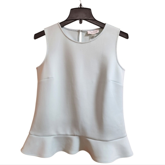 Calvin Klein Peplum Blue Sleeveless Blouse - Picture 4 of 9